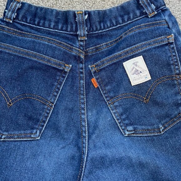Rare Vintage '70s LEVI'S PROSPECTOR High Rise Straight Jeans - 25"X27"- Raw Hem - Picture 1 of 13